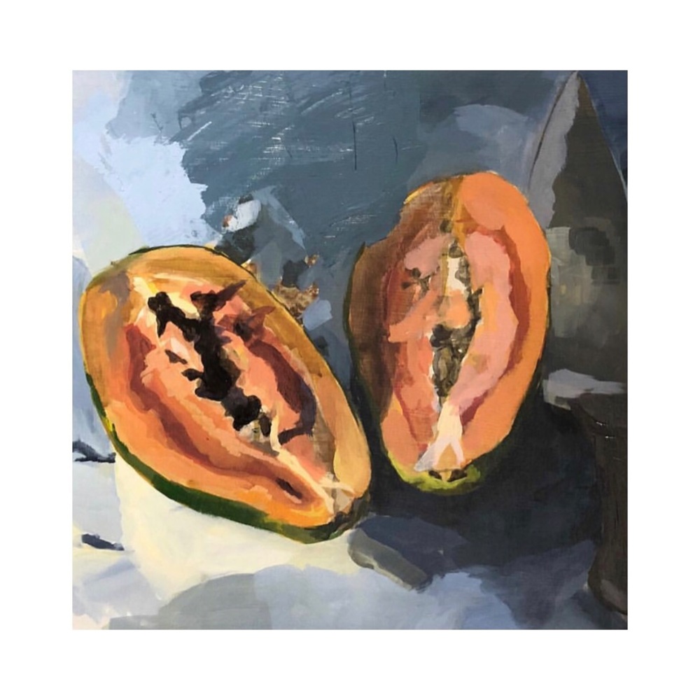 “Papaya” Original Acrylic Painting on Panel